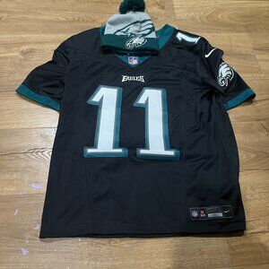 AUTHENTICATED NFL Nike Philadelphia Eagles Black AJ Brown #11 Jersey